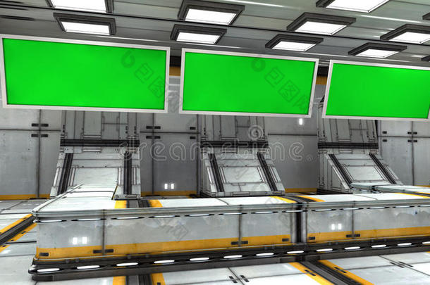 未来3d绿色屏幕