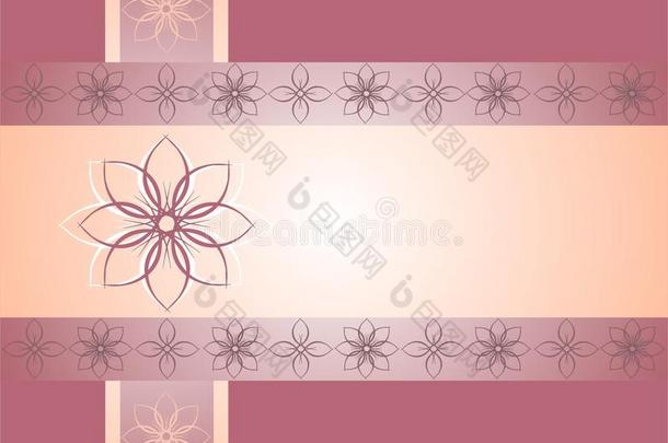 粉色花卉装饰镶边