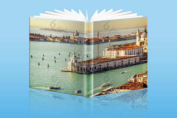 一本带图画的开本书-意大利威尼斯湾