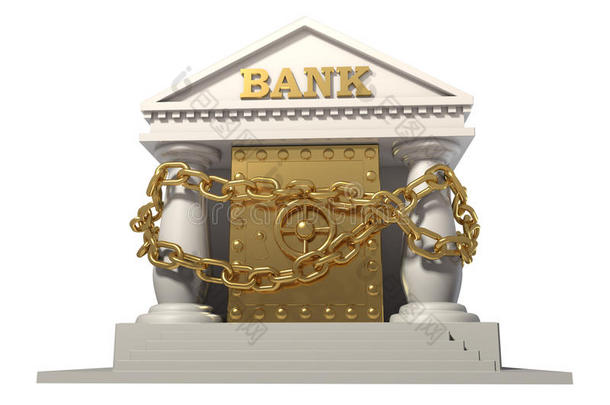 银行里的保险箱，由一条金<strong>链</strong>连在一起