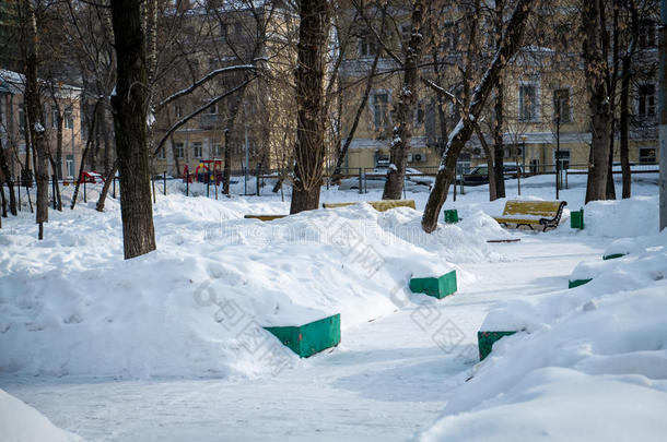 莫斯科的雪地广场