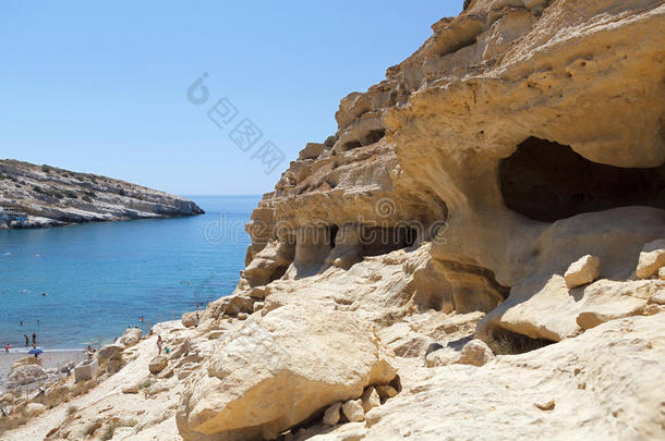 玛塔拉洞穴，克里特岛，希腊。