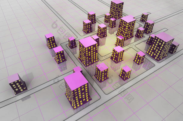未来科幻城市网格结构概念