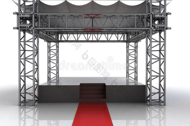 节日露天舞台，为名人铺红地毯