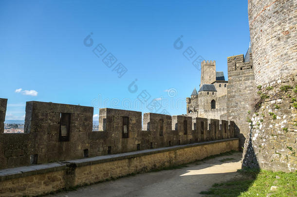 古代的建筑学建筑卡尔卡松城堡