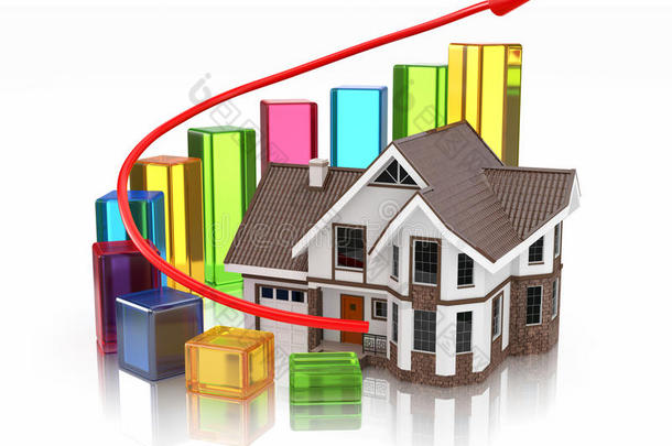 房<strong>地产</strong>市场房屋和图表的增<strong>长</strong>。