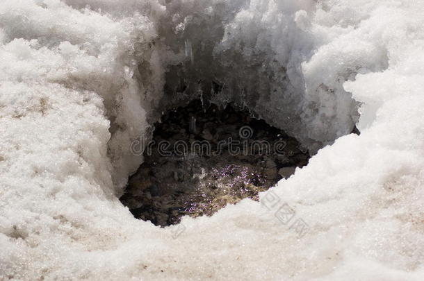 雪中的水池