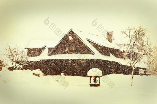 冬天的房子，冬天的风景