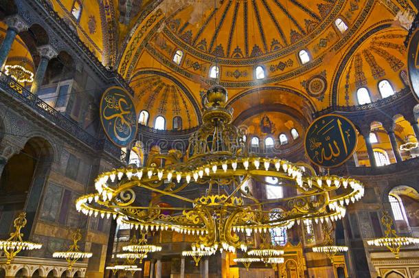 土耳其伊斯坦布尔圣索菲亚教堂内部