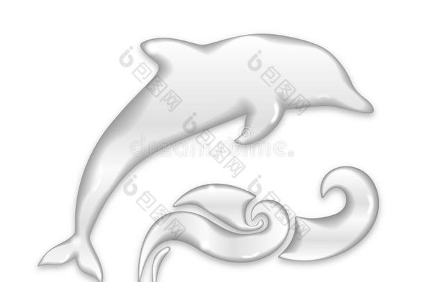 海豚水珠剪影