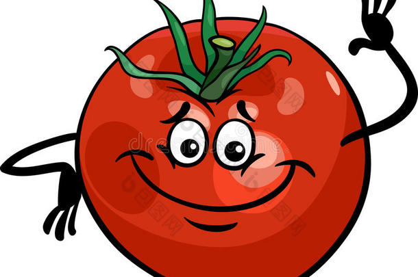 可爱的番茄蔬菜卡通插画