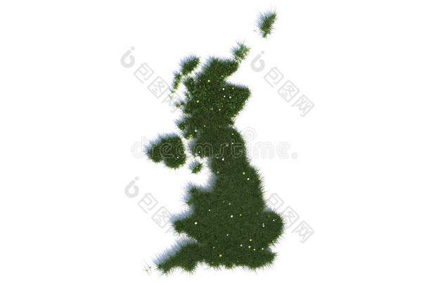 英国系列国家写实草地地图
