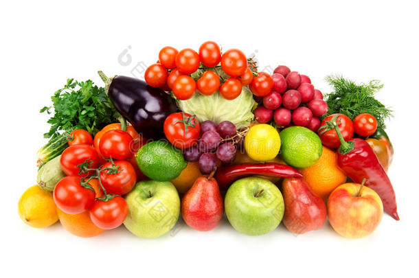一套水果和蔬菜