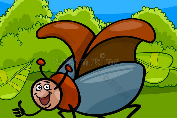 甲虫虫卡通插画