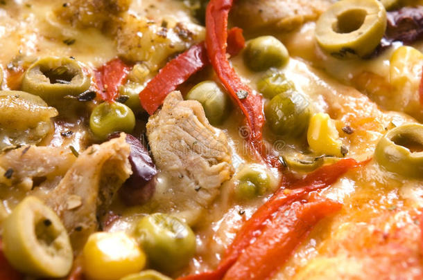 鸡肉胡椒橄榄披萨
