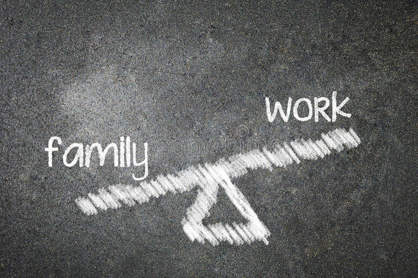 你选择的家庭和工作用白色粉笔写在黑板上