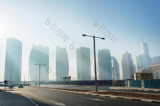 阿联酋迪拜的高楼大厦和街道