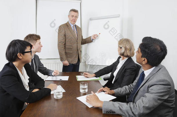 商务会议中使用白板的人
