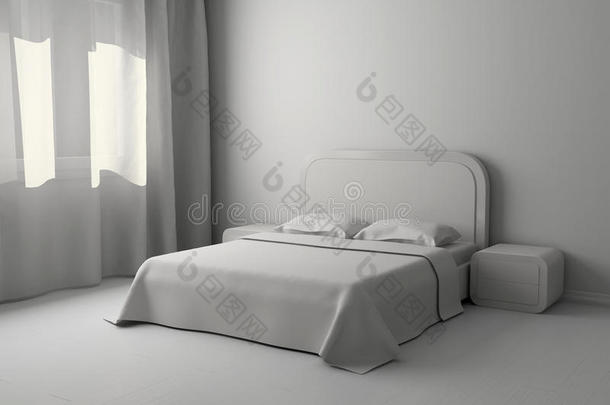 双人床和床头柜