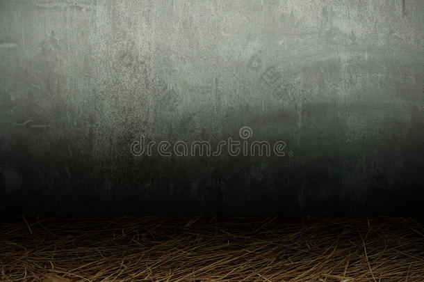 墙体水泥和稻草背景