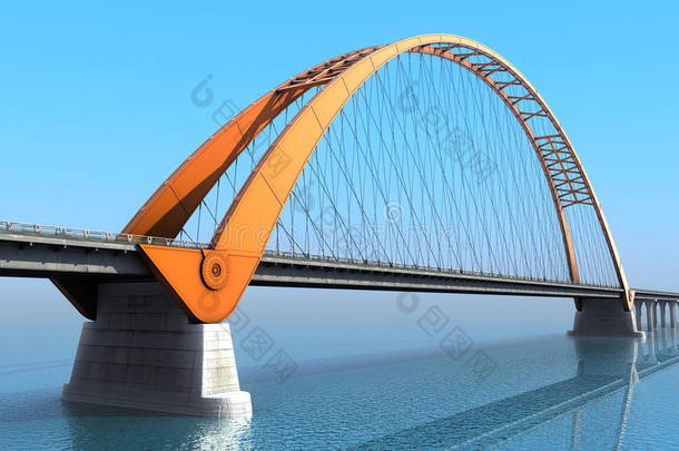 跨海大桥。三维图解
