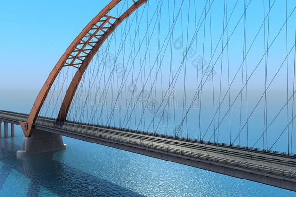 跨海大桥。三维图解