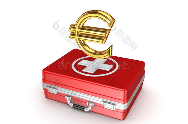 医疗箱上的欧元符号。
