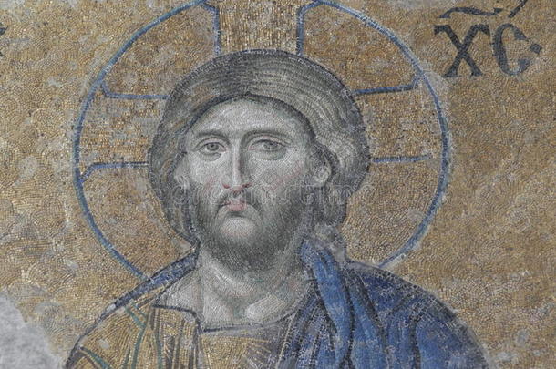 伊斯坦布尔圣索菲亚的耶稣基督马赛克