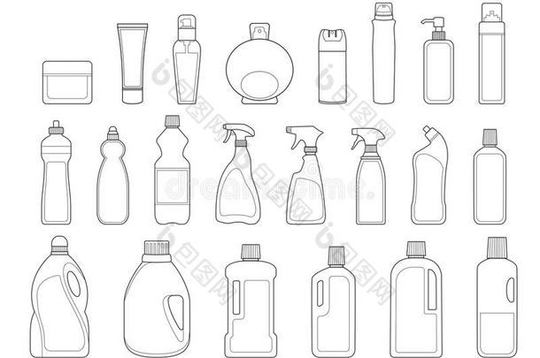 洗漱用品瓶图标集