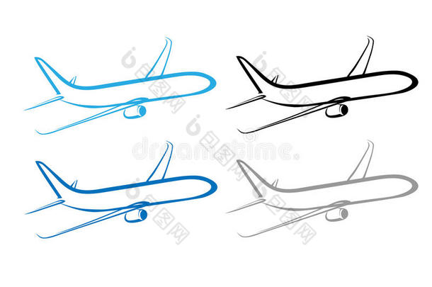 飞机，飞机符号，程式化飞机
