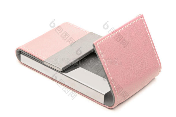 粉色皮革名片夹