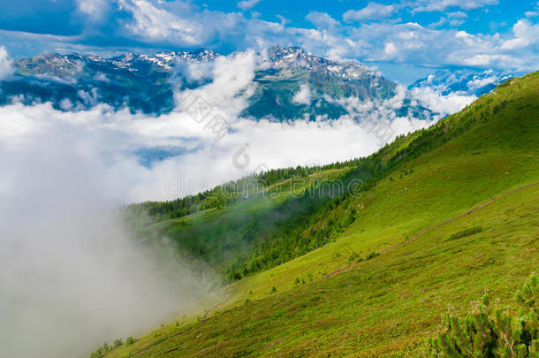 可爱极了空气阿尔卑斯山奥地利背景