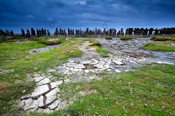 低潮时的海底纹理，moddergat