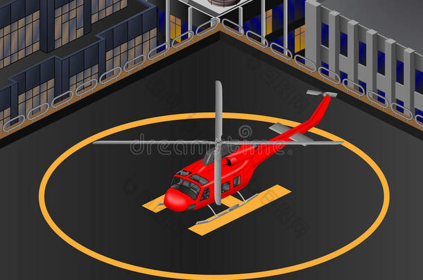 贝尔-412直升机等距图