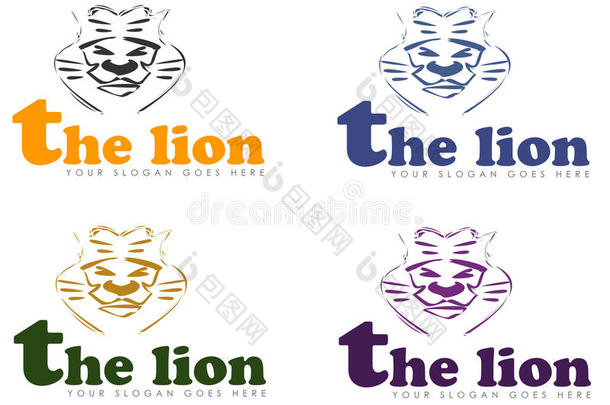四个狮子王头像标志