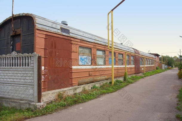 乌克兰，科洛斯顿，旧式<strong>火车车厢</strong>翻新