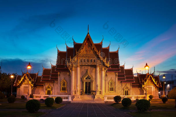 大理寺（wat benchamabophit dusitvanaram），主要<strong>旅游</strong>景点，<strong>泰国曼谷</strong>。