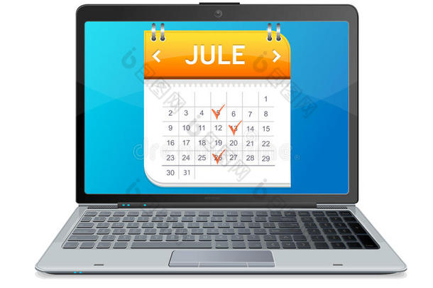 笔记本电脑显示器屏幕上的日历图标