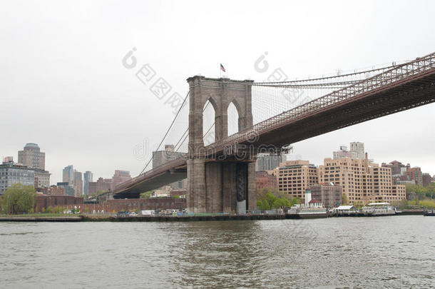 布鲁克林大桥主体结构，纽约市