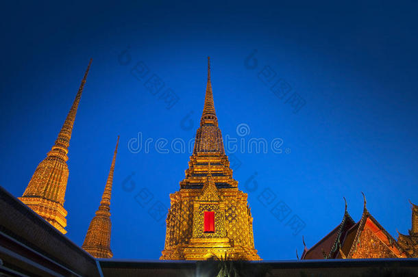佛教寺院，曼谷的wat pho，泰国的地标和第一旅游景点。