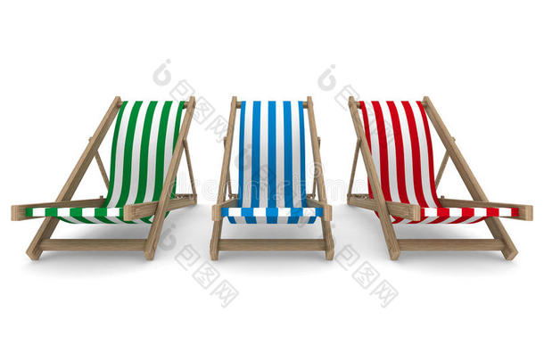 扶手椅背景海滩床长凳