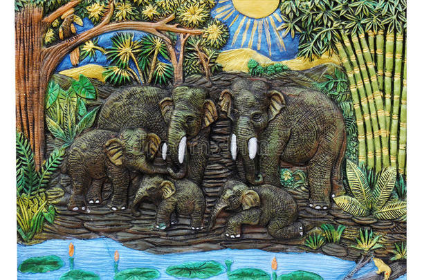 一幅泰国画在大象上