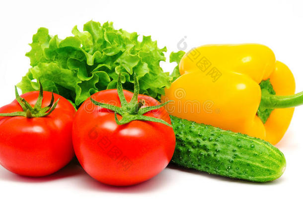 西红柿黄瓜生菜和<strong>辣椒</strong>