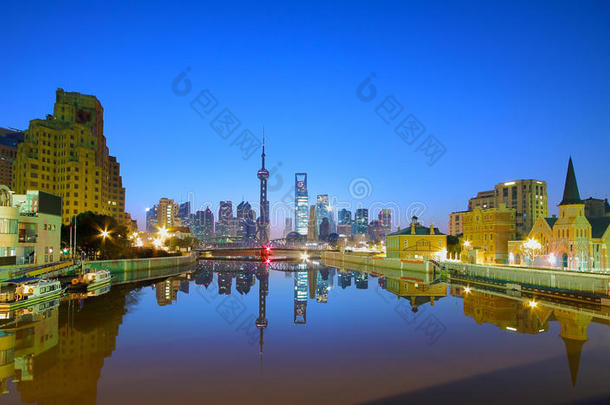 上海陆家嘴金融贸易区新地标天际线
