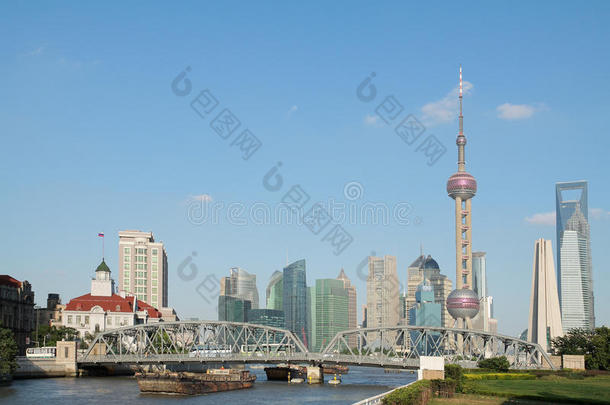 上海外滩花园桥天际线