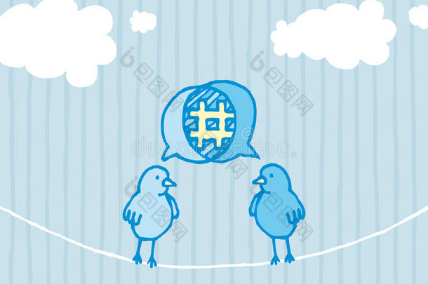 小鸟分享和推特/社交媒体对话