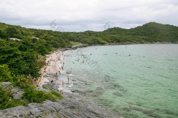 看海滩，夏天。