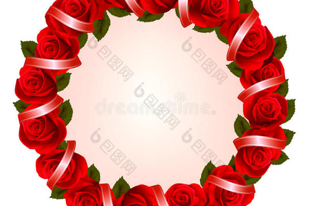 五彩缤纷的花朵和红色r的节日背景