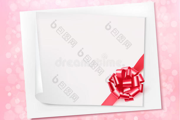 节日背景，一张纸和粉色薄纱