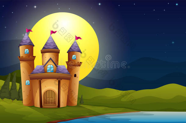月圆时的城堡
